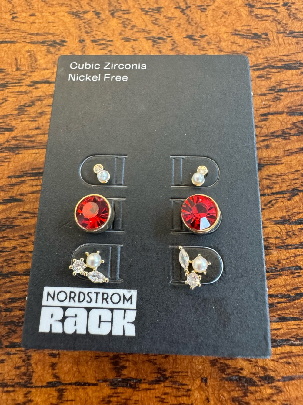 Nordstrom Rack Cubic Zirconia & Faux Pearl Stud Earring Set (3 Pairs)